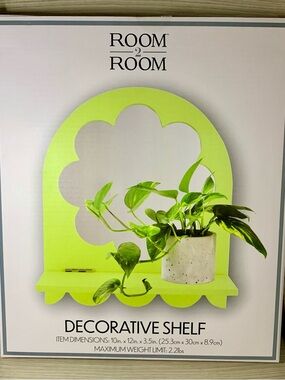 Room2Room Lime Green Decorative Wall Shelf